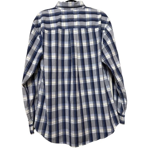Tommy Hilfiger 80's 2 Ply Fabric Button-Down Plaid Shirt Custom Fit Men Size XL - Picture 2 of 16